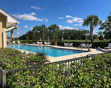 Resort-style pool at Highlands Ridge Homes