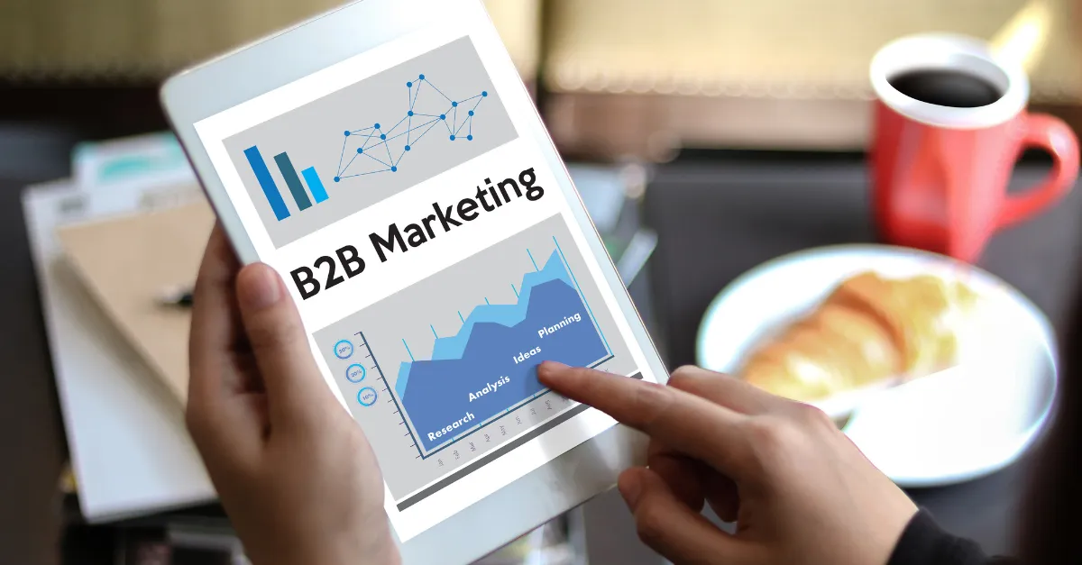 ipad showing b2b marketing