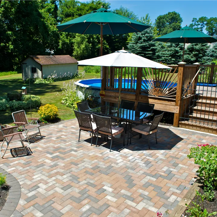 pool deck Miami beach brick paver installation