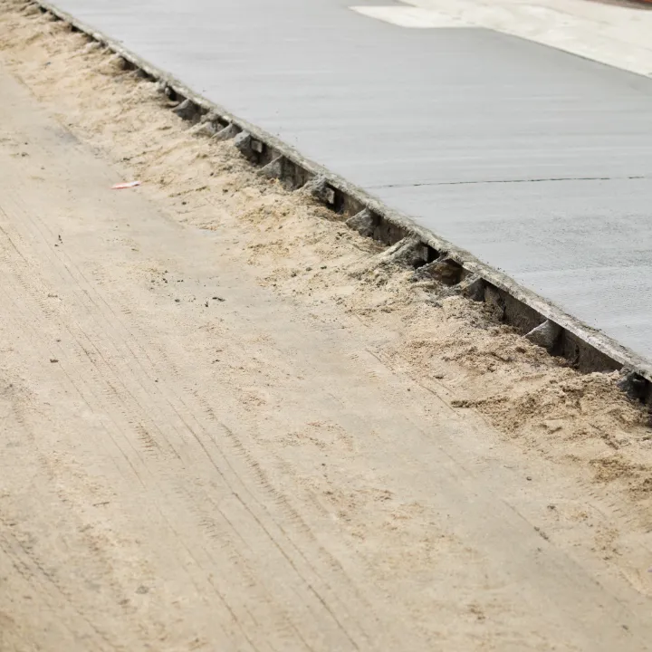 Concrete sidewalk