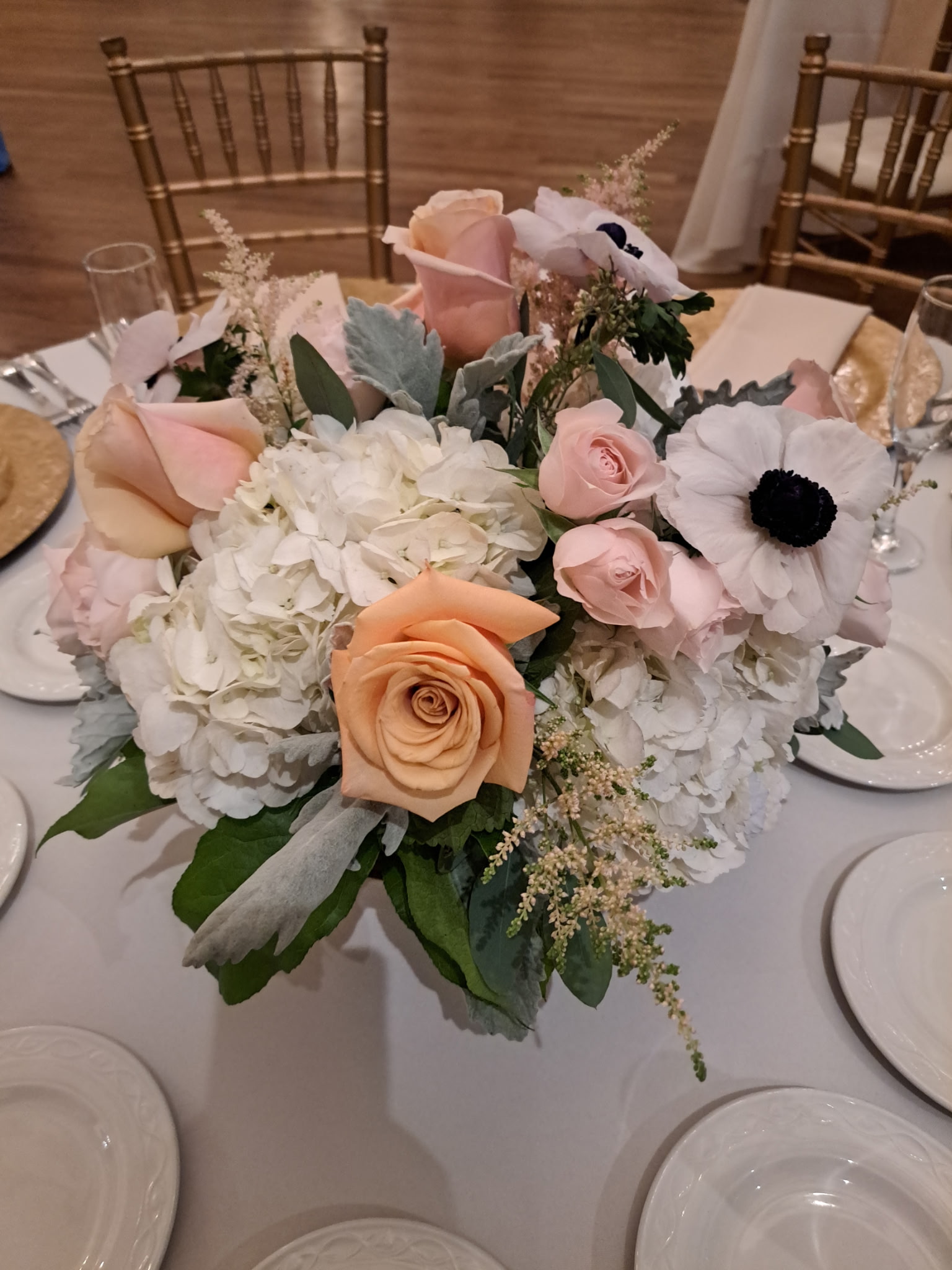 Soft neutral wedding centerpieces for Cleveland reception tables