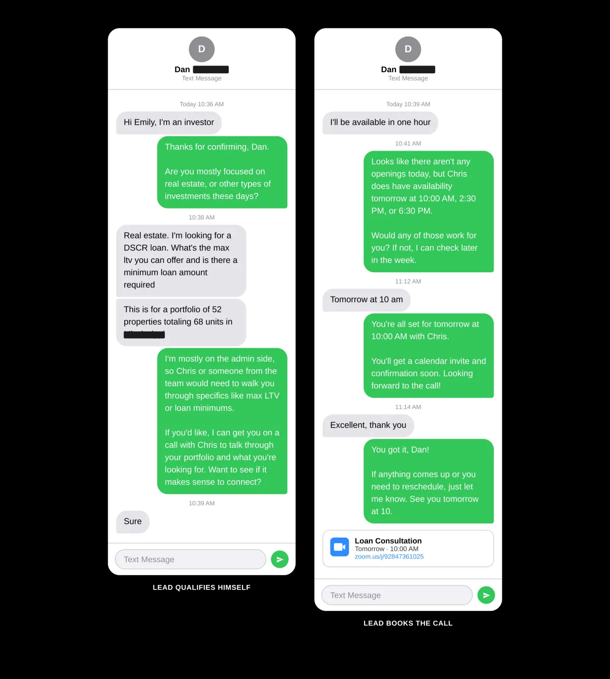 SMS conversation