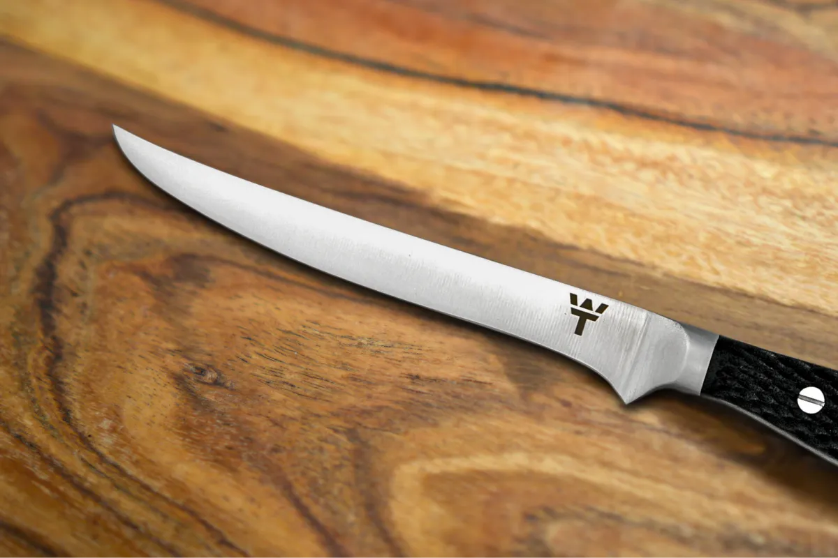 Swedish Sandvik steel filleting knife with ergonomic G10 handle