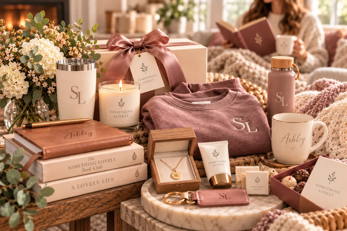 Editorial tactile gifting parcel wrapped in linen, textured cotton ribbon, and bespoke paper stationery on a warm neutral surface