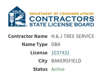 nj tree services contractors license
