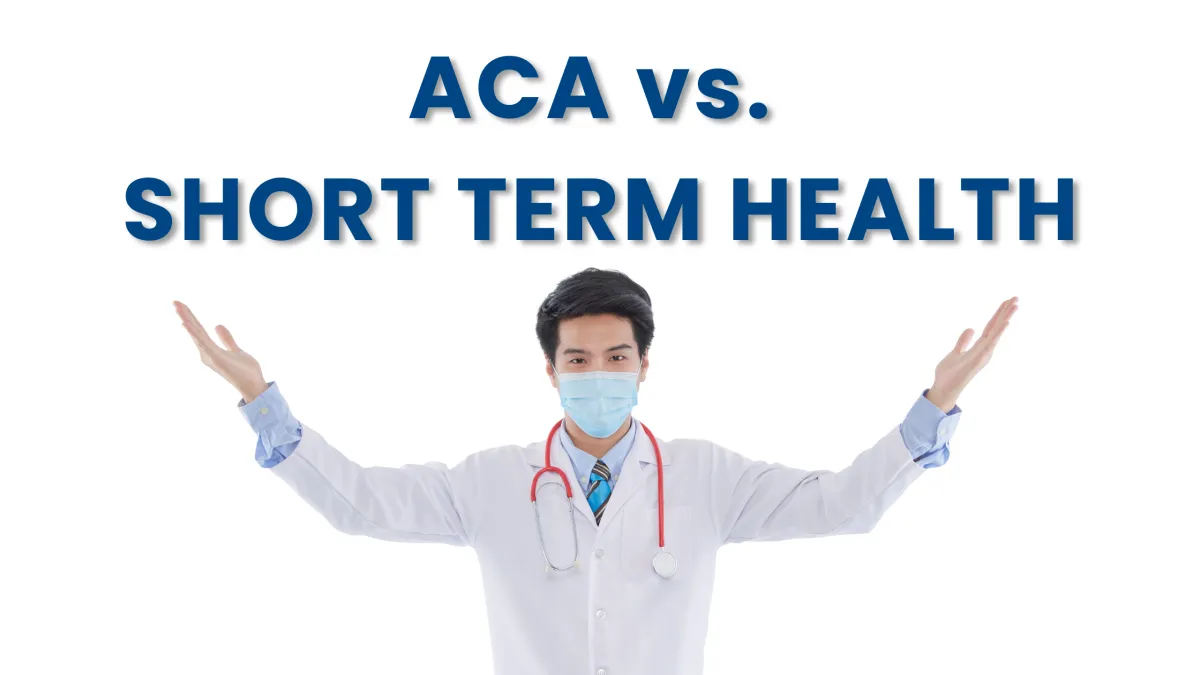 Comparison guide explaining the differences between ACA health insurance and short-term health plans, including coverage benefits, pre-existing condition rules, costs, and enrollment options.