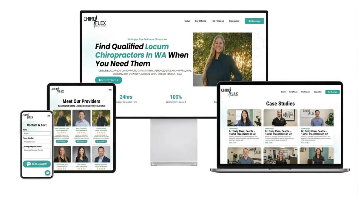 ChiroFlex Case study of a Website Development by Adverge Marketing