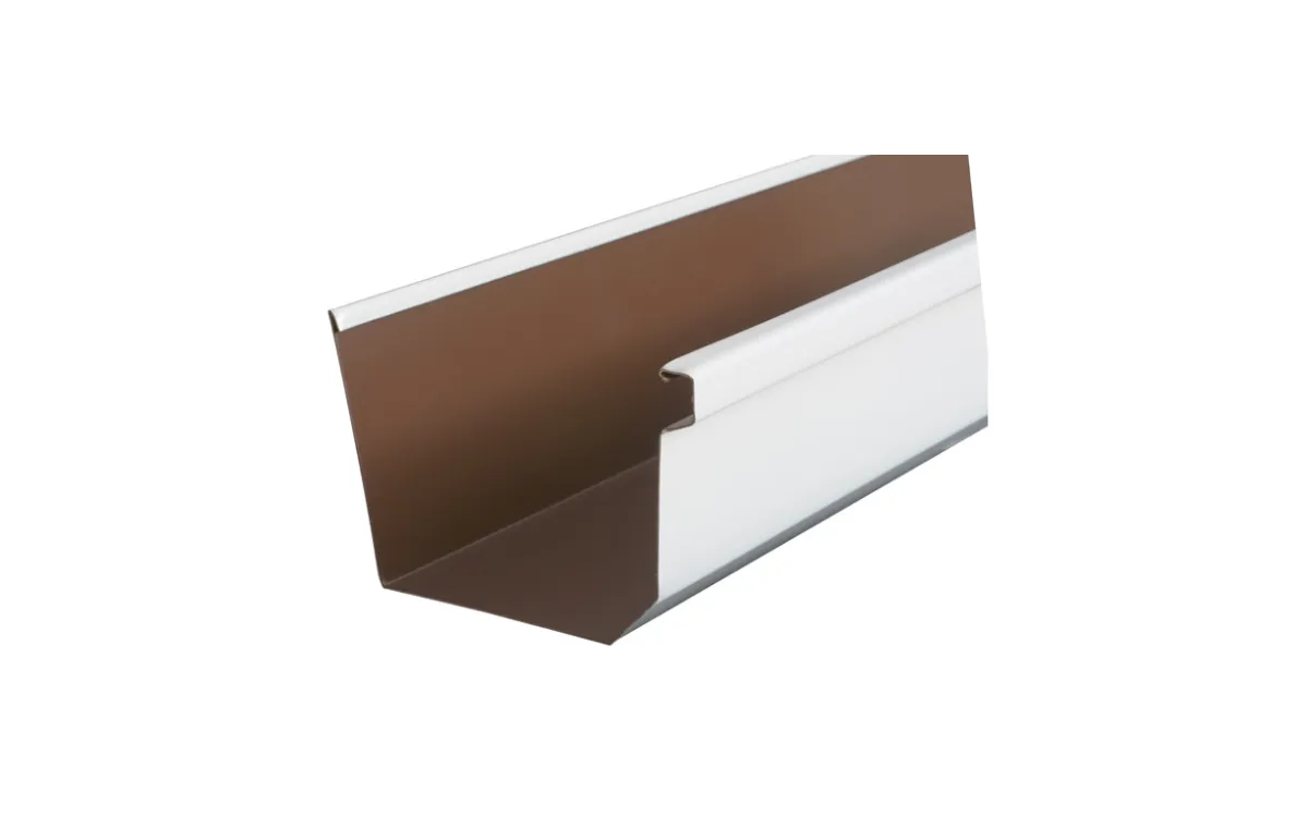 Box-style gutter with a flat bottom and vertical sides, commonly used for commercial buildings and residential properties with heavy rainfall or flat roofs.