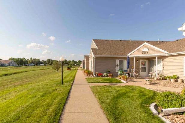 Covered deck with privacy screen installed in South Central Hastings