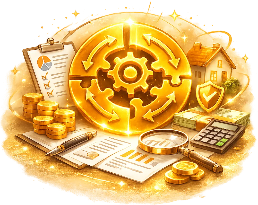 Finanční analýza domácnosti, nastavení finančního systému, ochrana majetku, hypotéka, pojištění a přehled závazků.