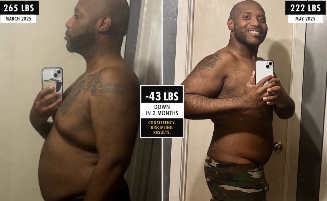 TRYM FIT client body transformation science-based training and nutrition coaching results
