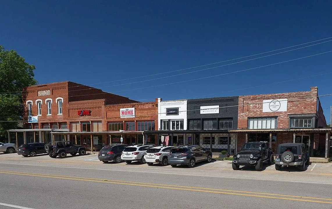 Aerial view of downtown Aubrey tx