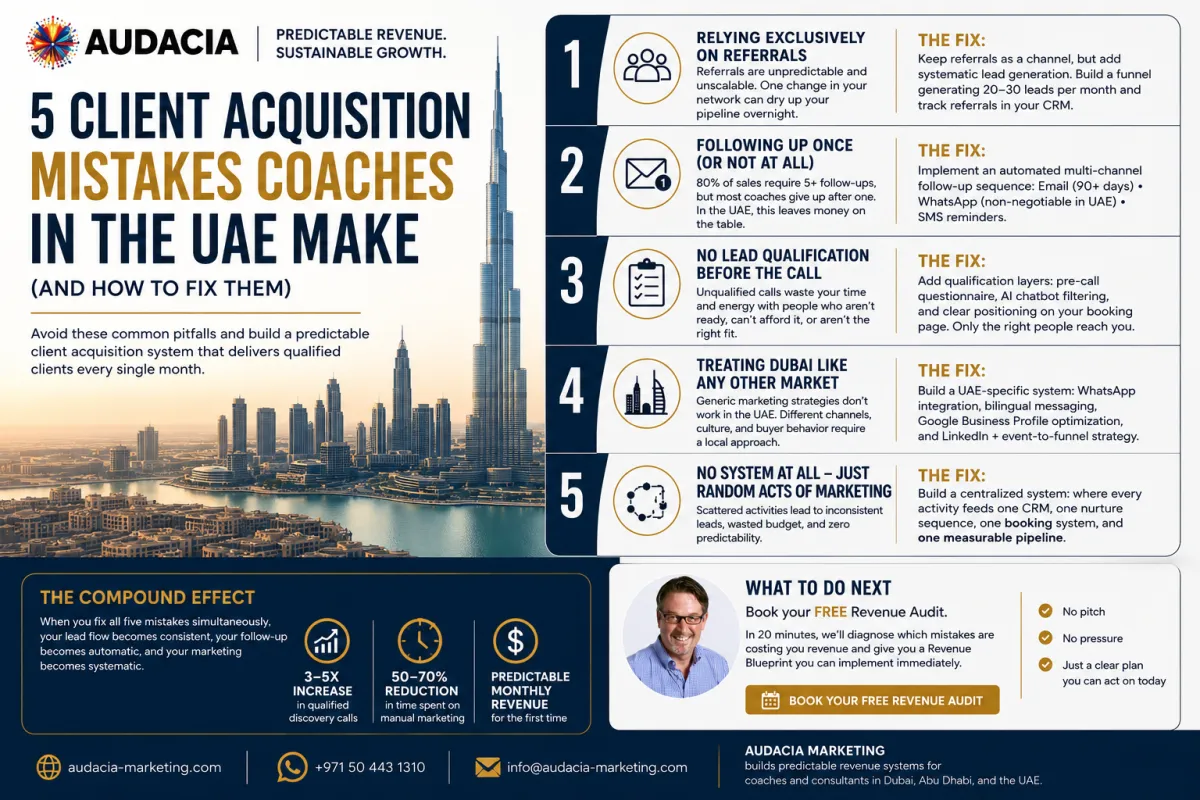 5 Client Acquisition Mistakes Coaches in the UAE Make (And How to Fix Them)