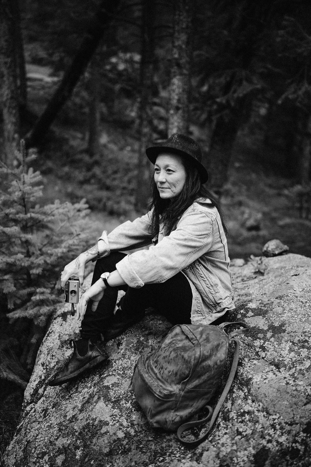 Vintage style portrait of the facilitator in a natural woodland setting