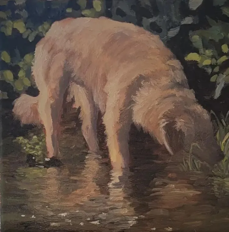 Painting of our dog, Flora