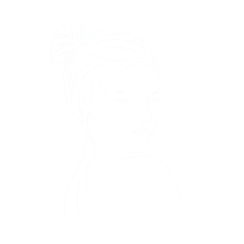 Outline of a female looking over her right shoulder