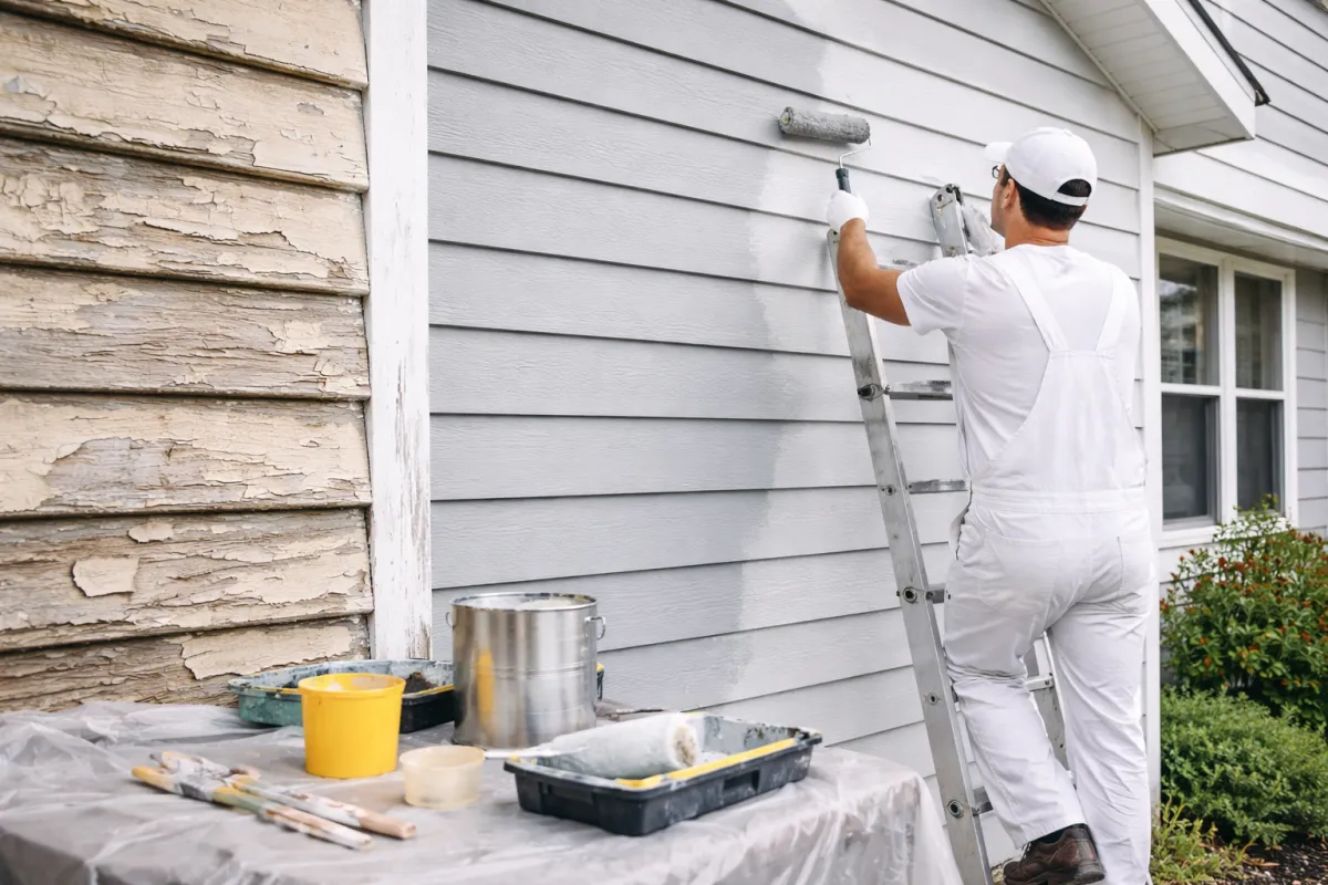 exterior painting edmonton house siding repaint with peeling paint