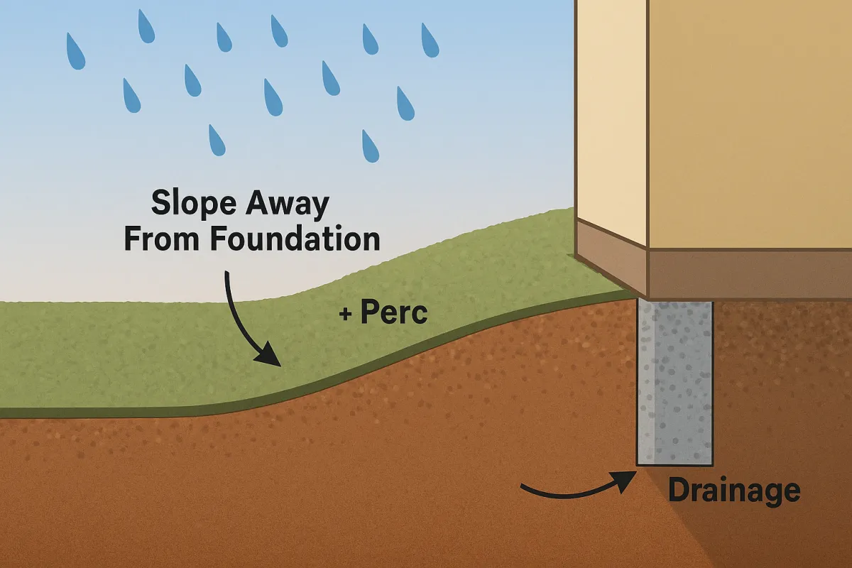 Built-in slope and drainage to move water away