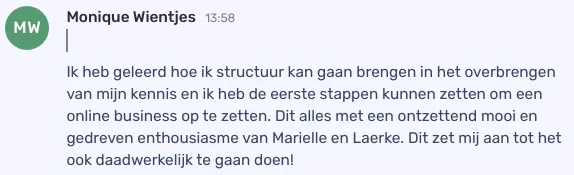 Deelnemer ervaring