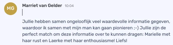 Deelnemer ervaring