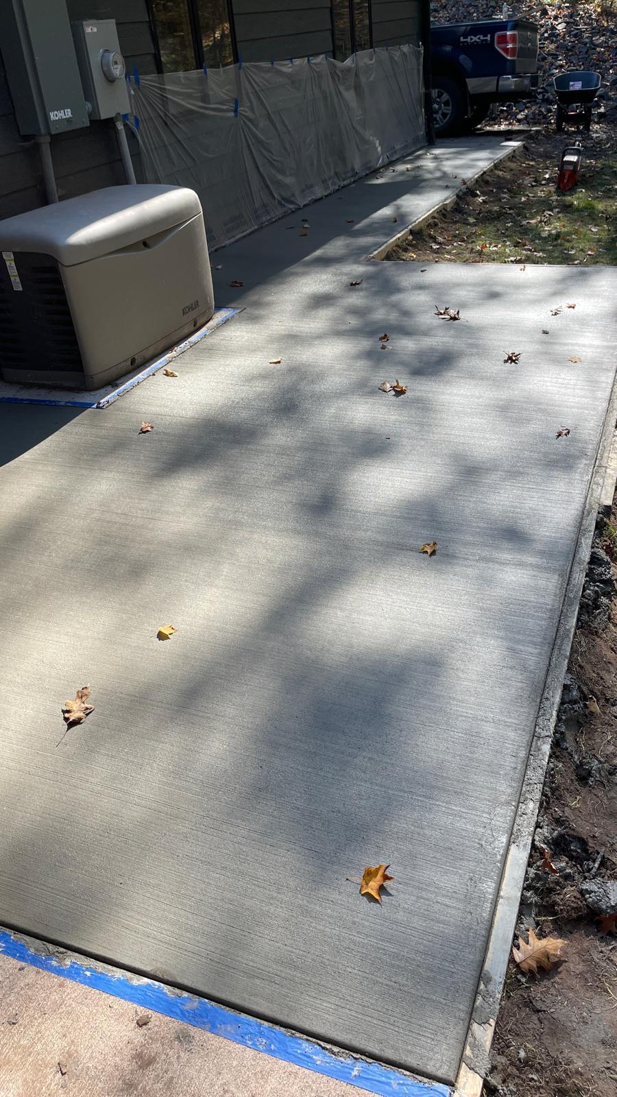 After concrete driveway installation in Northern Wisconsin