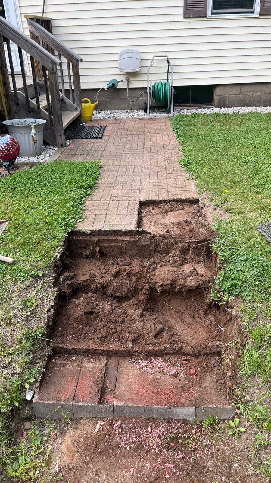 Before concrete patio project in Ashland WI