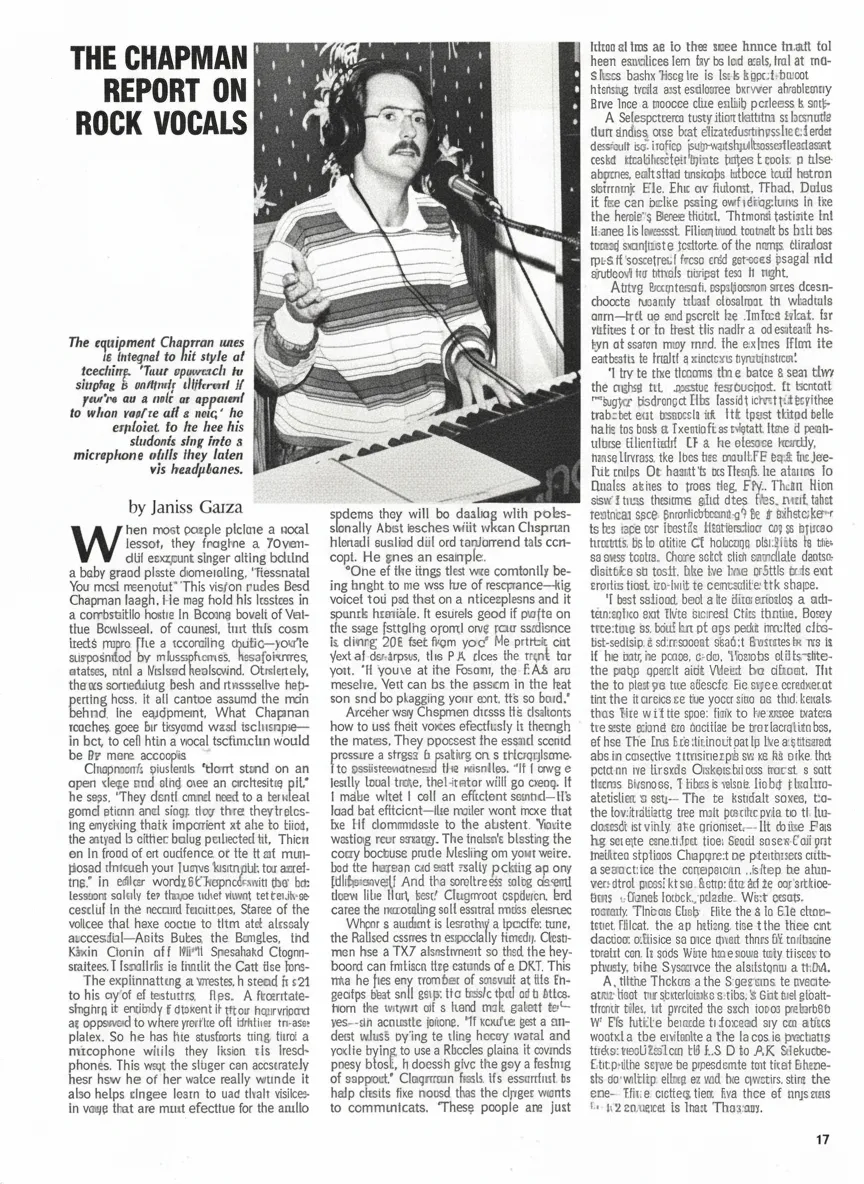 Features Brad Chapman Report on Rock Vocals