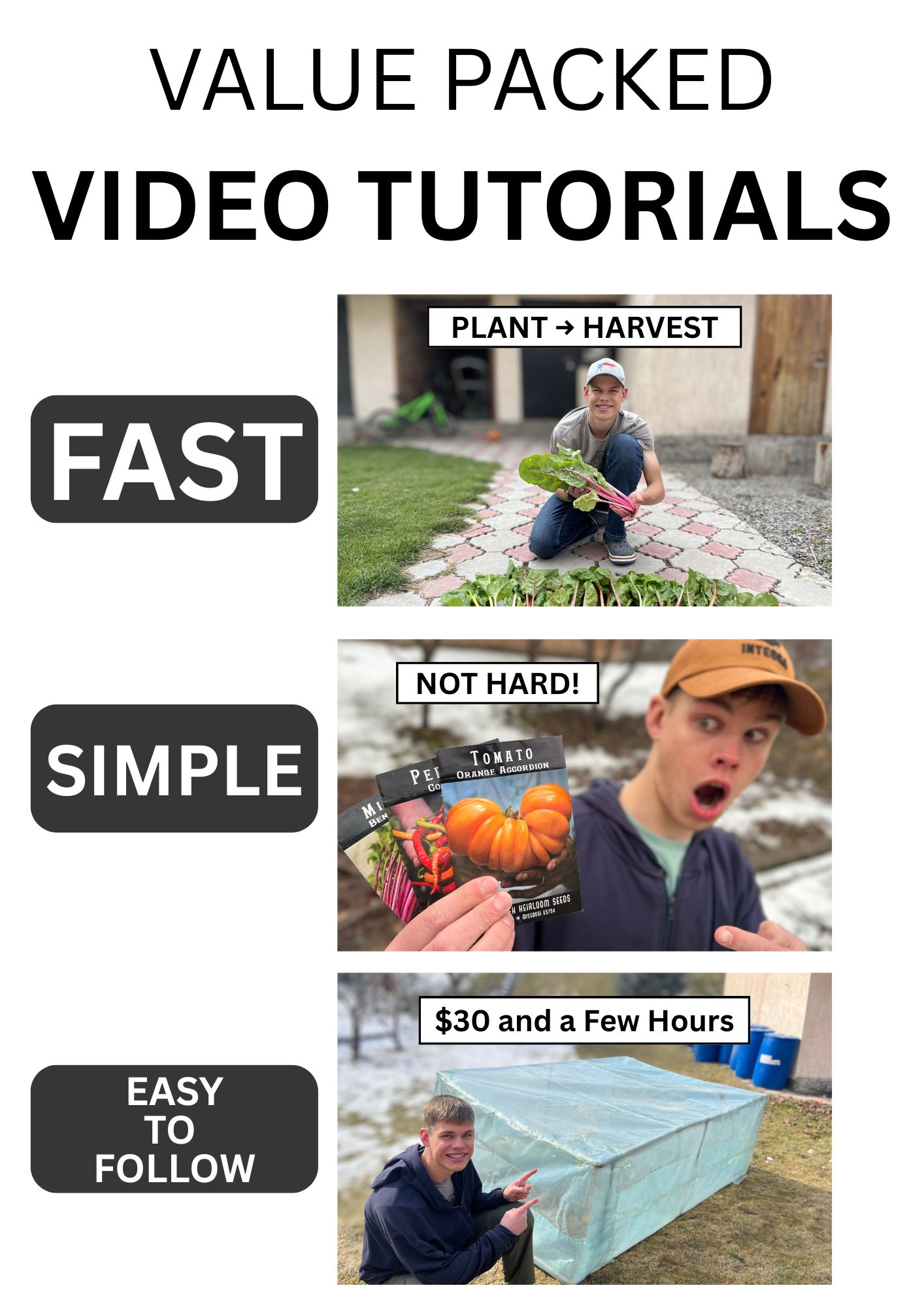 Easy simple easy to follow video tutorials