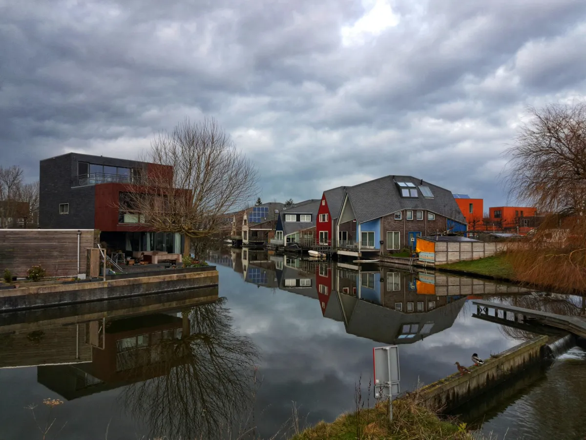 a close up of a building with a net on it