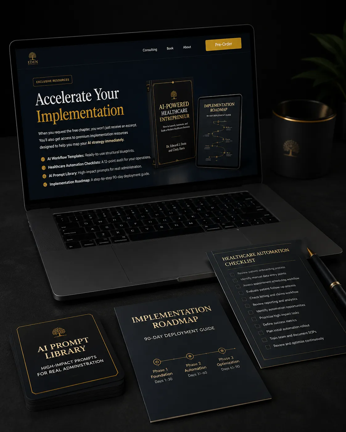 High-end document mockups stack