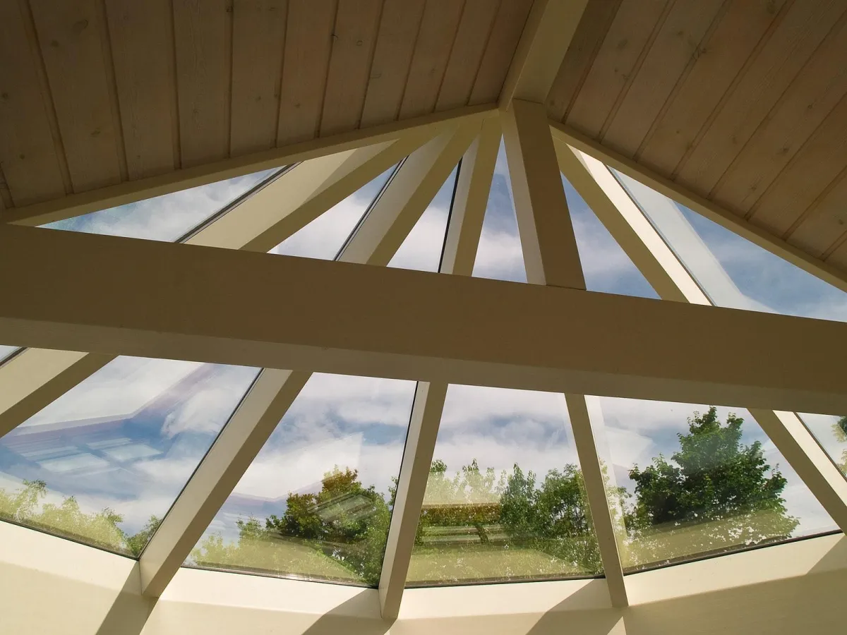 roofing, fully furnished porch on display