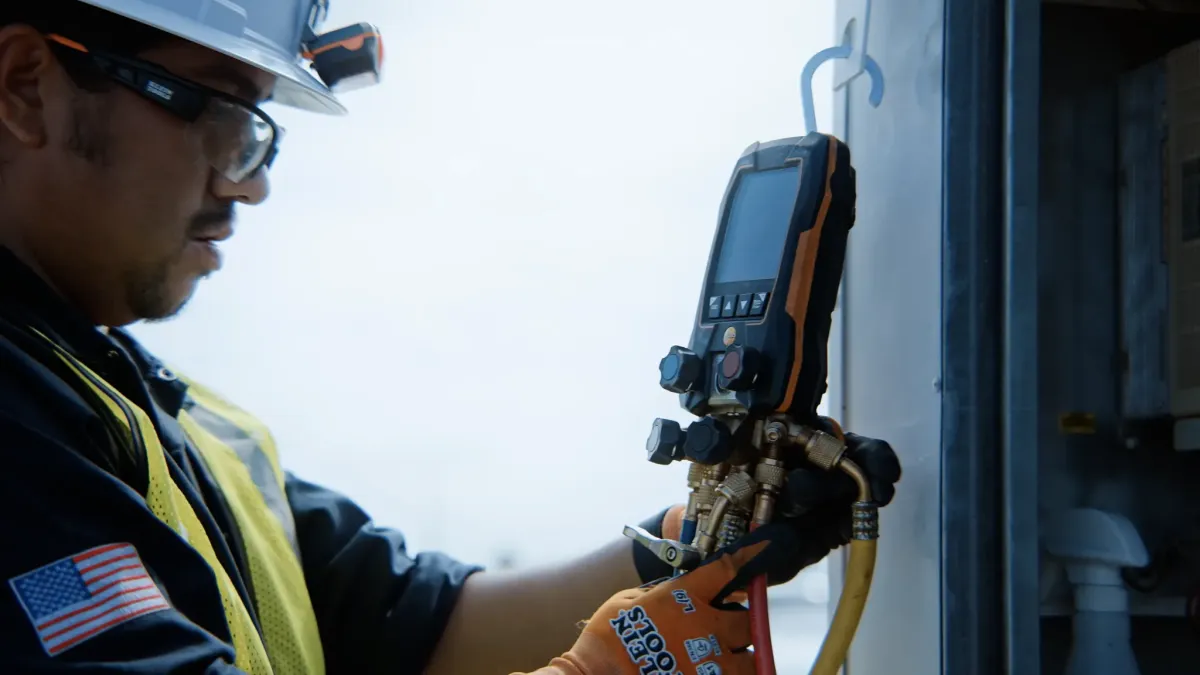 a building with a blue roof