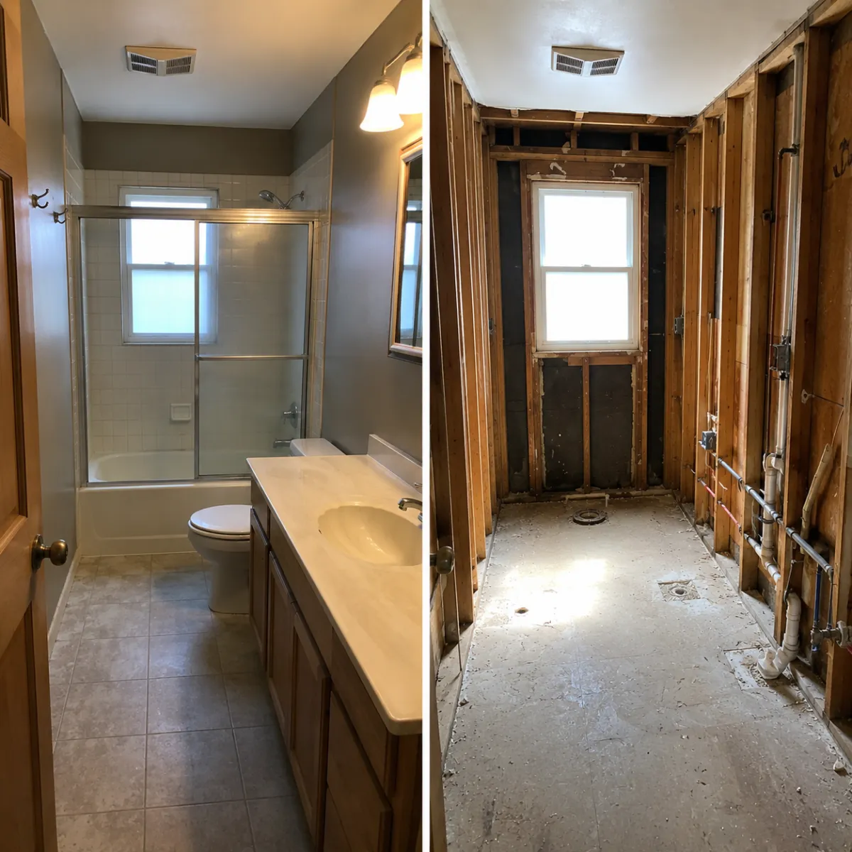 Photo of a bathroom gut demo