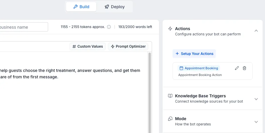 The Prompt Optimizer running test conversations against a cloned chat agent