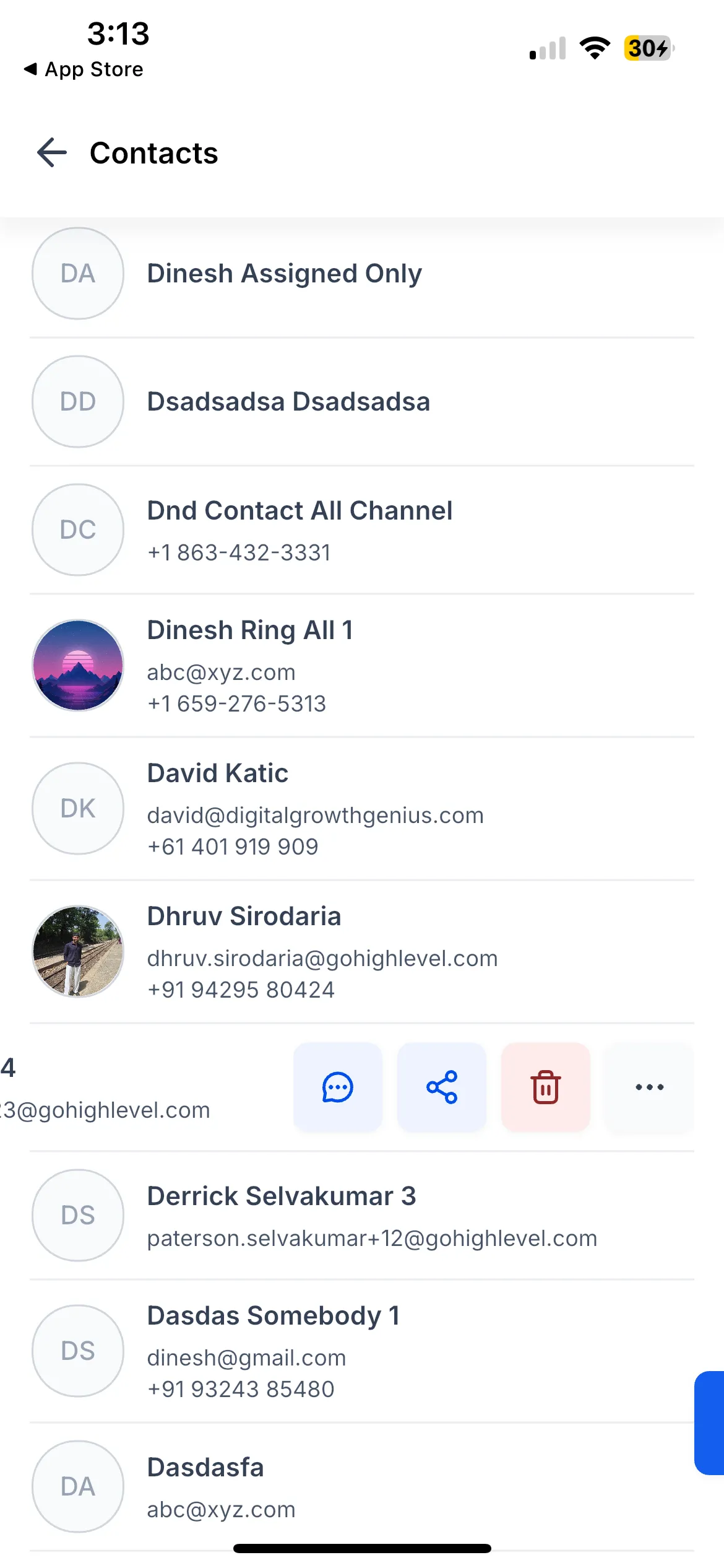 The redesigned contact profile card in the mobile app