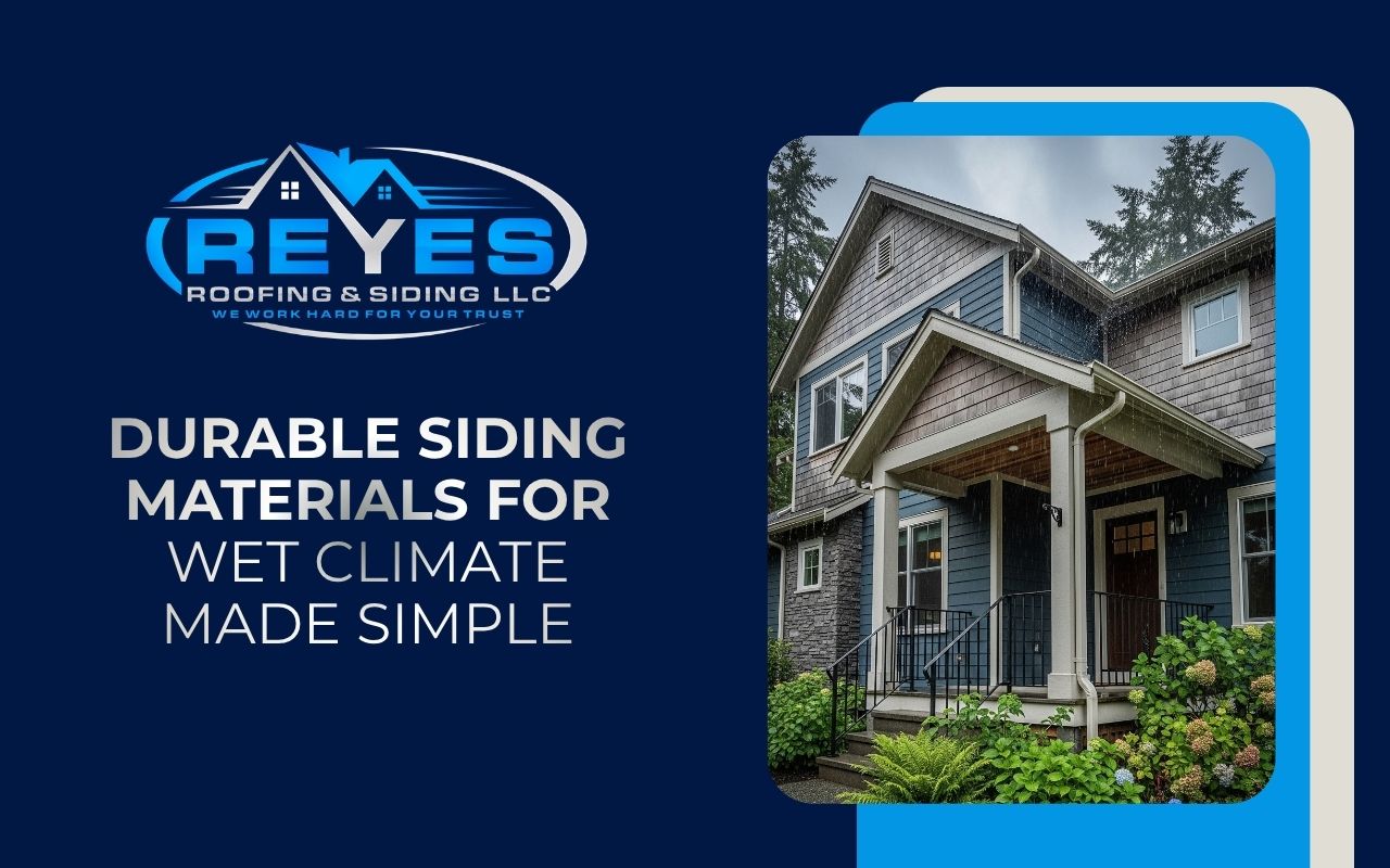 Siding materials for wet climate protecting a rainy home exterior