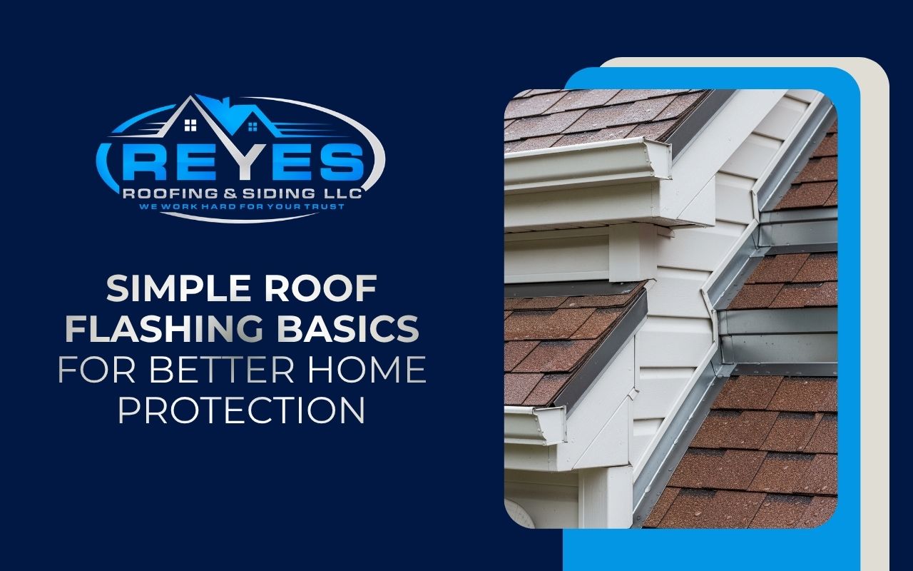 Roof flashing basics showing protected roof edges on a home