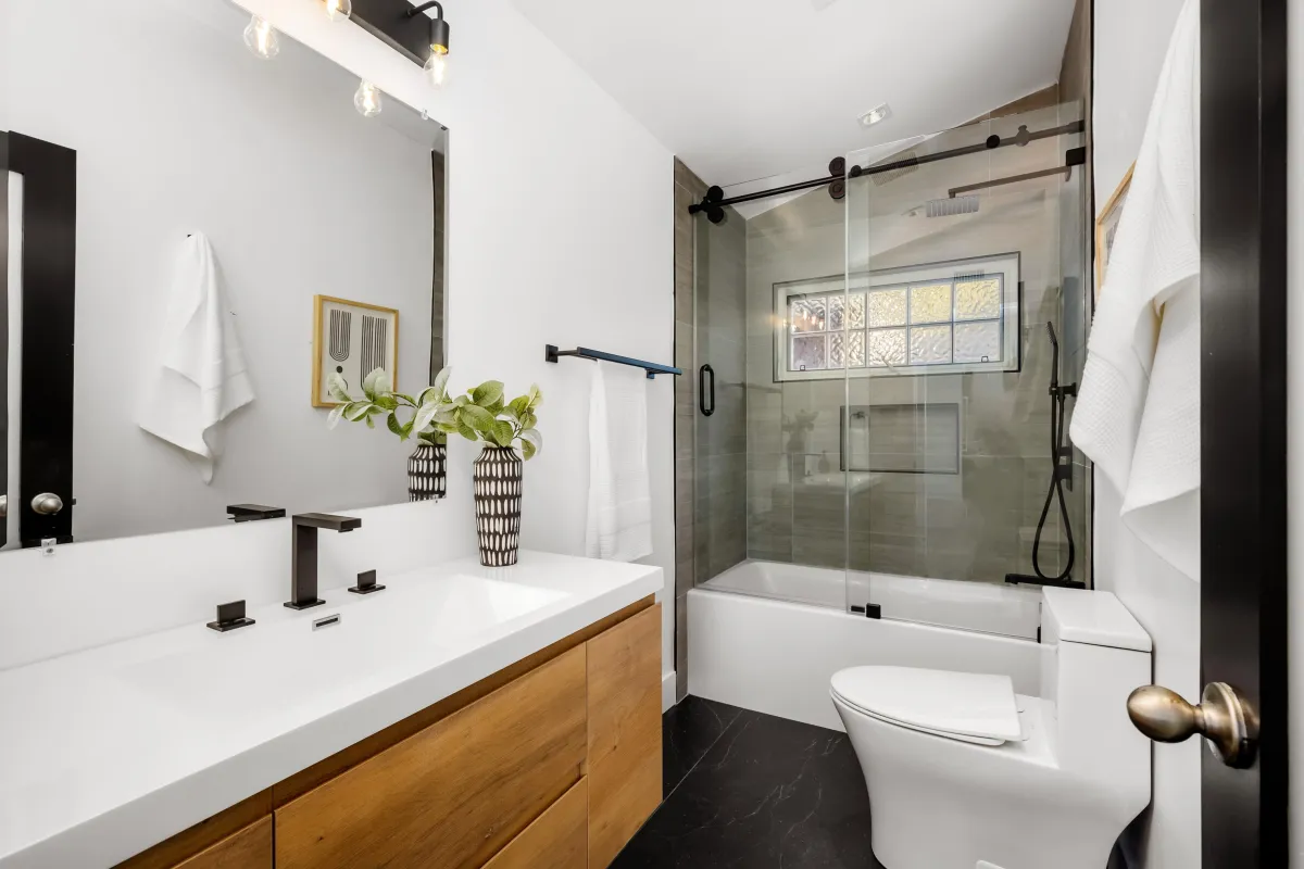 Infinity Premiere Services walk in shower replacement in Oregon Ohio - modern shower upgrade with seamless installation