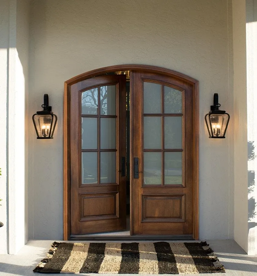 Infinity Premiere Services stylish front entry door installation in Northwest Ohio - durable wood and glass doors for homes in Toledo and Oregon