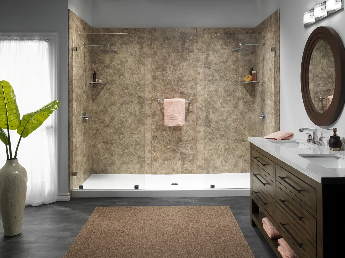 Infinity Premiere Services walk in shower replacement in Oregon Ohio - modern shower upgrade with seamless installation