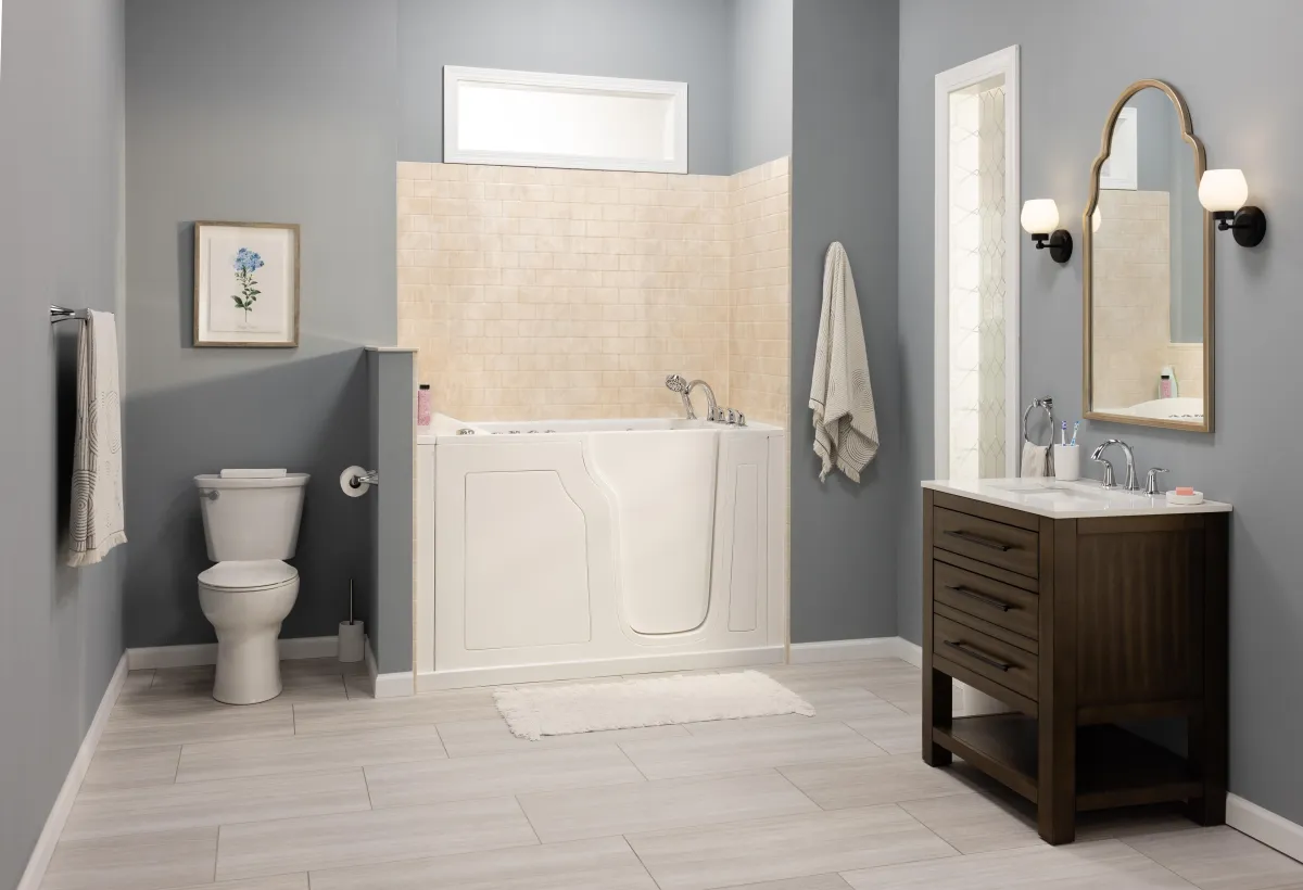 Infinity Premiere Services professional walk-in shower installation in Northwest Ohio - modern bathroom remodel with durable materials in Toledo and Maumee