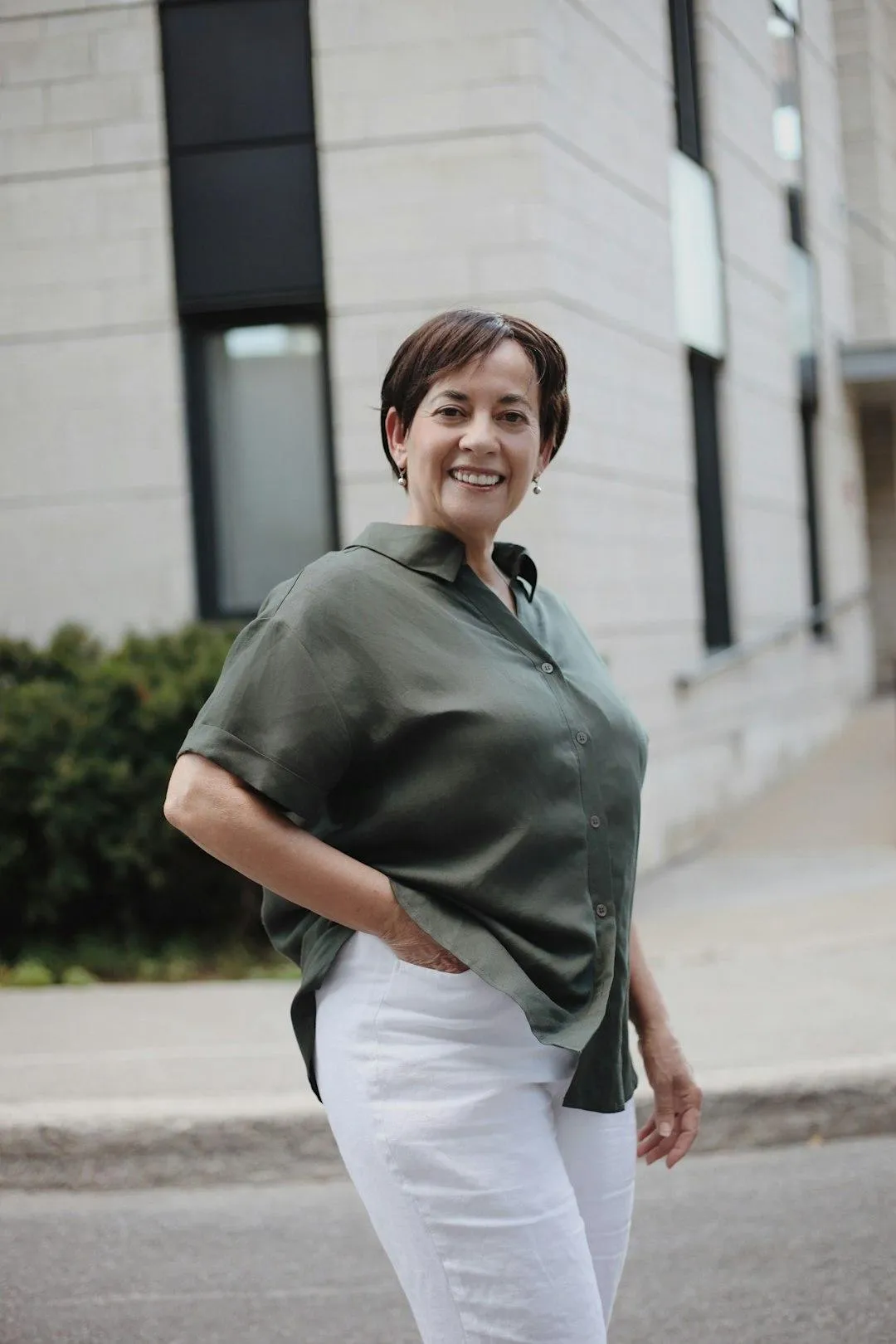 Middle aged woman smiling