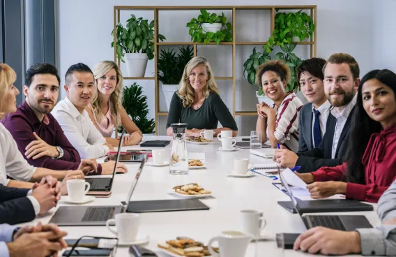 Team of advisors at a table