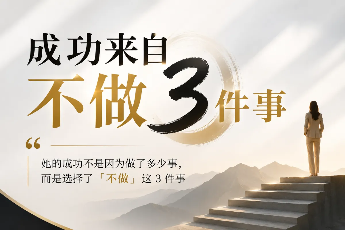 成功来自不做 3 件事