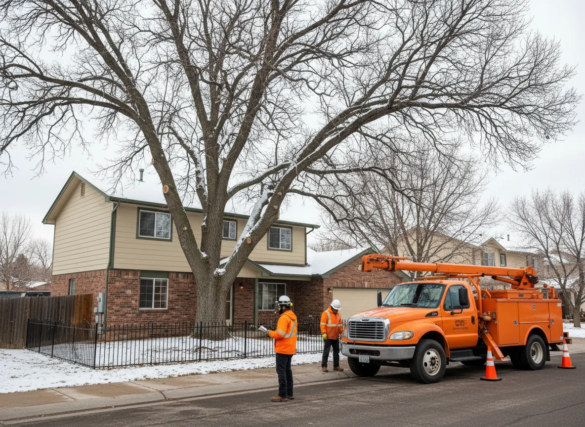 Arborist evaluating tree removal in Layton UT