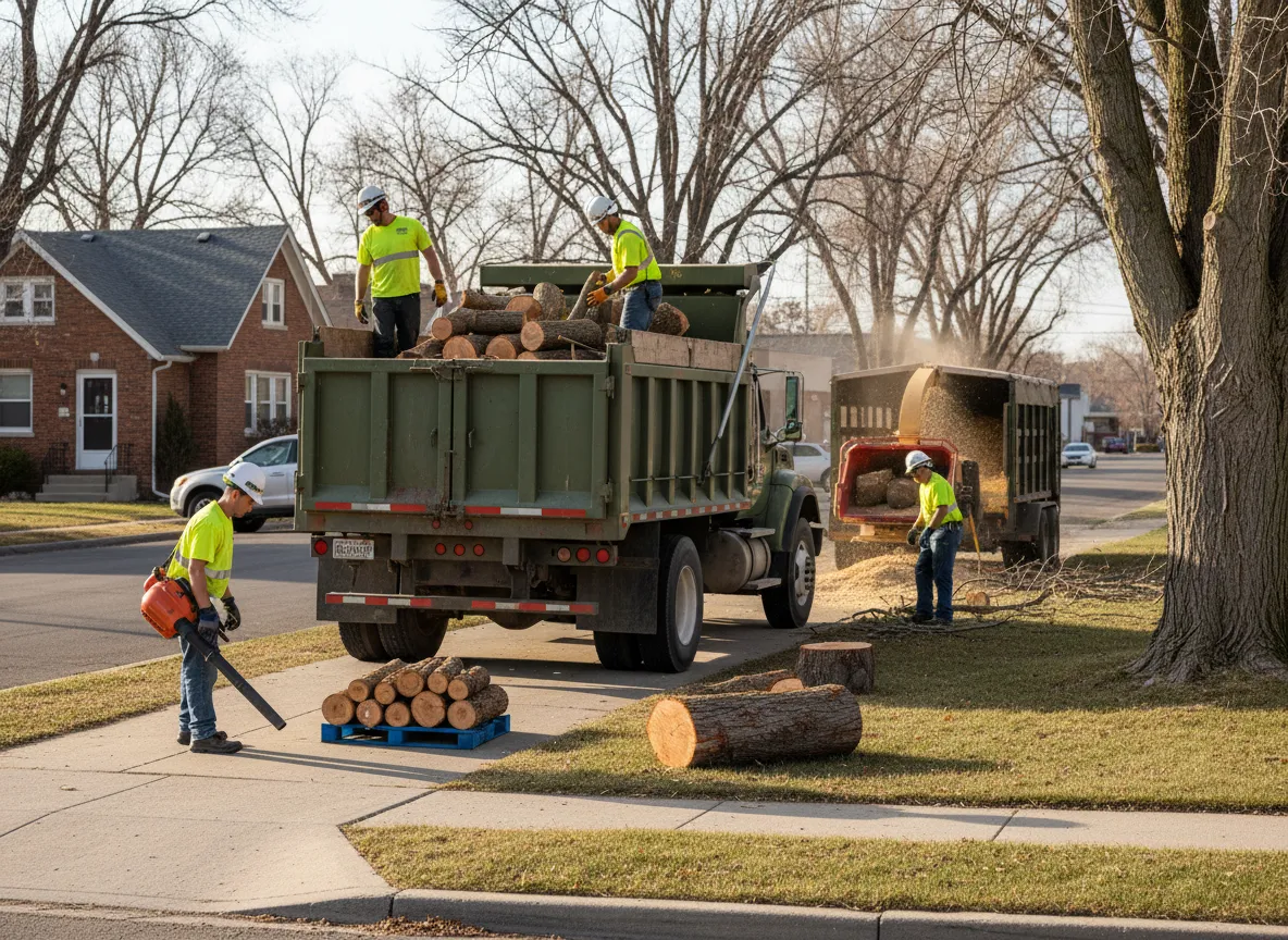 Tree removal crew working in Ogden UT