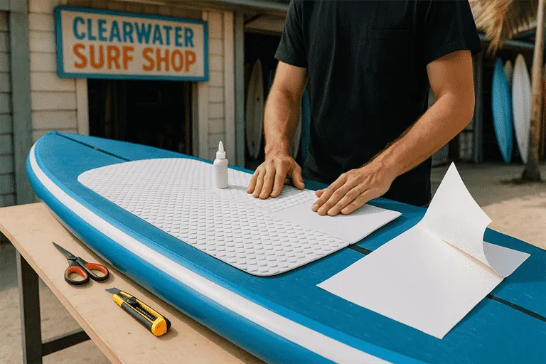 Paddleboard traction pad replacement service in Clearwater
