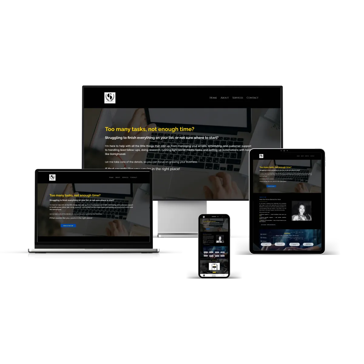 Custom website design sample – built using GoHighLevel