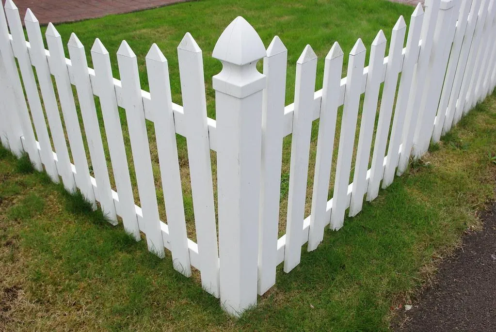 White vinyl fence