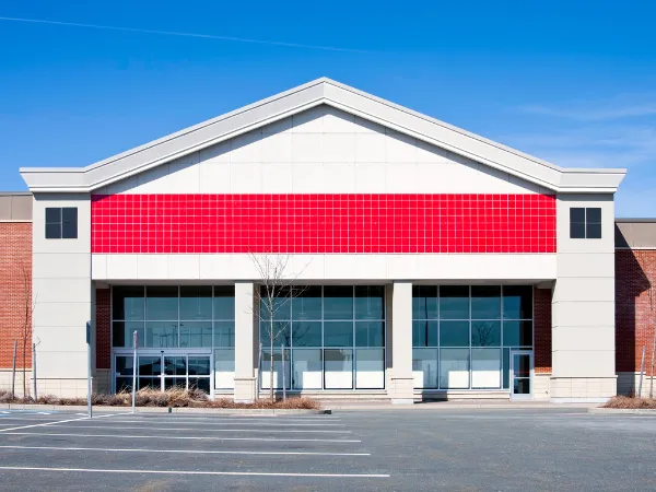 Clean store front after professional pressure washing